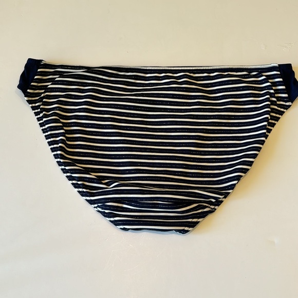 Prima Donna Swim Bottom Navy, White Stripe w/Silver Metallic Accent Size Medium - Picture 2 of 2